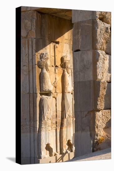 Carved relief of Royal Persian Guards, Persepolis, UNESCO World Heritage Site, Iran, Middle East-James Strachan-Premier Image Canvas