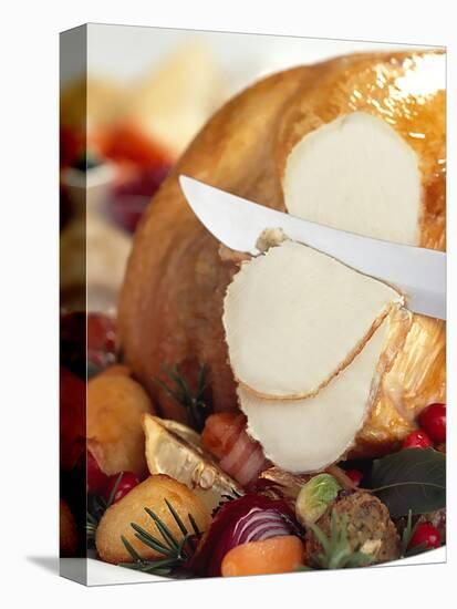 Carving White Meat of Roast Turkey-Steve Lupton-Premier Image Canvas