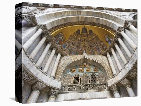 Carvings and Facade Mosaics on St. Mark's Basilica, Venice, Italy-Dennis Flaherty-Premier Image Canvas