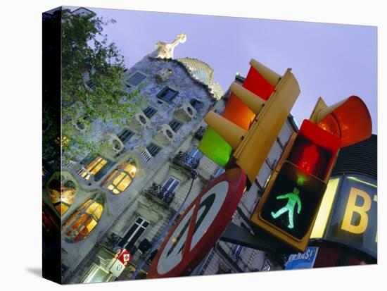 Casa Balli, Gaudi Architecture, and Street Signs, Barcelona, Spain-Gavin Hellier-Premier Image Canvas