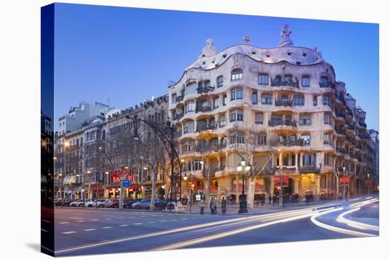 Casa Mila La Pedrera at Passeig de Gracia, Barcelona, Catalonia, Spain-null-Stretched Canvas