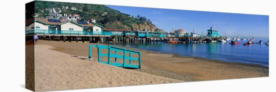 Casino Building and Avalon Harbor, Avalon, Catalina Island, California-null-Stretched Canvas