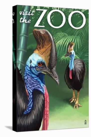 Cassowary - Visit the Zoo, c.2009-Lantern Press-Stretched Canvas