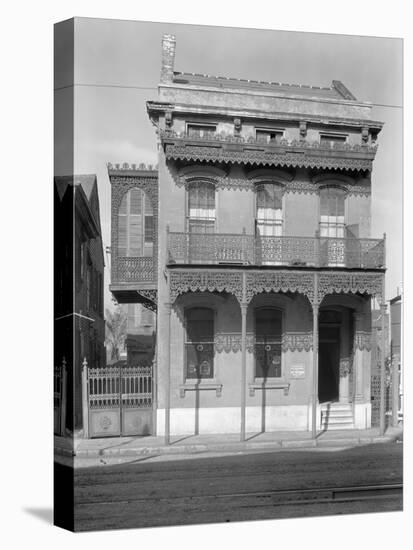 Cast iron grillwork house near Lee Circle on Saint Charles Avenue, New Orleans, Louisiana, 1936-Walker Evans-Premier Image Canvas