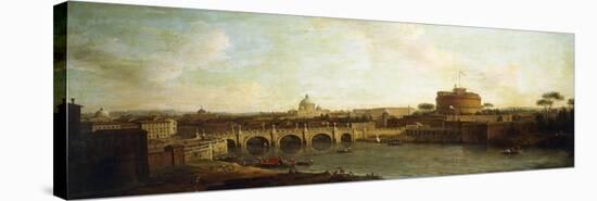 Castel Sant'Angelo and Ponte Sant'Angelo, Rome-Antonio Joli-Premier Image Canvas