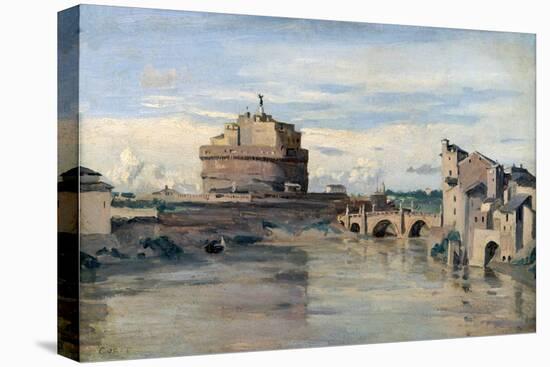 Castel Sant' Angelo and the River Tiber, Rome, C1816-1875-Jean-Baptiste-Camille Corot-Premier Image Canvas