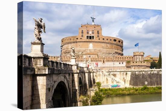 Castel Sant'Angelo, Ponte Sant'Angelo and Tiber River, UNESCO World Heritage Site, Rome, Lazio-Nico Tondini-Premier Image Canvas