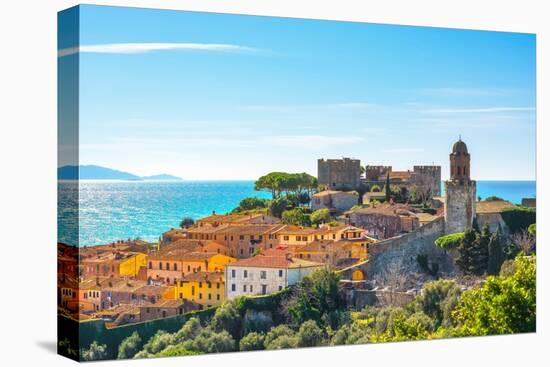 Castiglione Della Pescaia, Old Town and Sea. Maremma Tuscany, Italy-StevanZZ-Premier Image Canvas