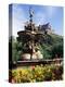 Castle and Princes Street Garden Fountain, Edinburgh, Lothian, Scotland, United Kingdom-Neale Clarke-Premier Image Canvas