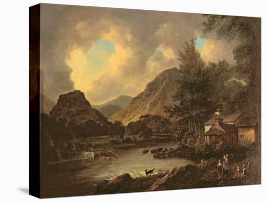 Castle Crag Borrowdale-Julius Caesar Ibbetson-Premier Image Canvas