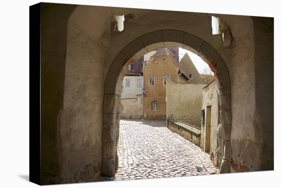 Castle Gate to the Albrechtsburg in Mei§en, View at the Houses at the Freiheit-Uwe Steffens-Premier Image Canvas