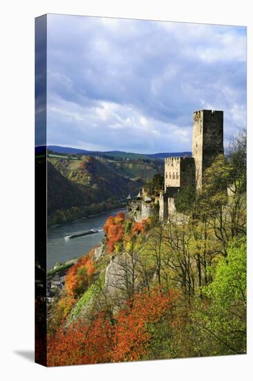 Castle Gutenfels High Above the Rhine, Autumn, on the Bottom Left the Town Kaub-Uwe Steffens-Premier Image Canvas