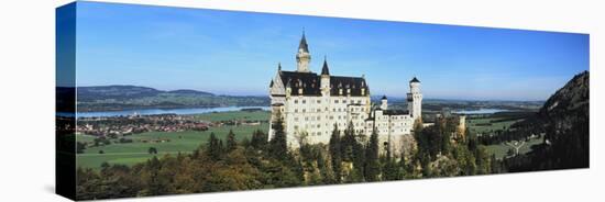 Castle on a Hill, Neuschwanstein Castle, Ostallgau, Bavaria, Germany-null-Stretched Canvas