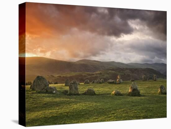 Castlerigg Stone Circle at Sunset, Keswick, Lake District National Park, Cumbria, England-null-Premier Image Canvas