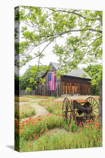 Castroville, Texas, USA.  Large American flag on a barn in the Texas Hill Country.-Emily Wilson-Premier Image Canvas