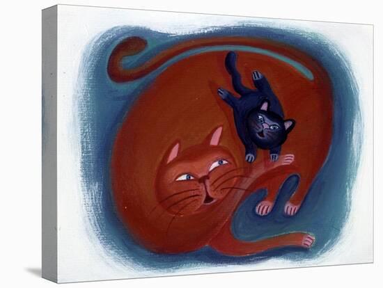 Cat and Her Kitten - Illustration by Patrizia La Porta-Patrizia La Porta-Premier Image Canvas