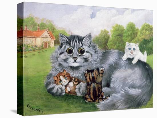 Cat and Her Kittens-Louis Wain-Premier Image Canvas
