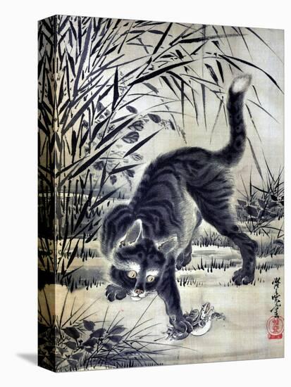 Cat Catching a Flog-Kyosai Kawanabe-Premier Image Canvas