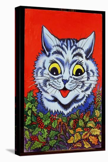 Cat in Holly-Louis Wain-Premier Image Canvas