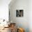 Cat Looks at Goldfish in Bowl-null-Premier Image Canvas displayed on a wall