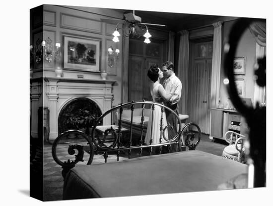 CAT ON A HOT TIN ROOF, 1958 directed by RICHARD BROOKS Elizabeth Taylor and Paul Newman (b/w photo)-null-Stretched Canvas