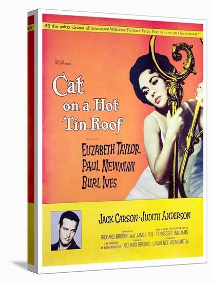 Cat on a Hot Tin Roof, Elizabeth Taylor, Paul Newman, 1958-null-Stretched Canvas