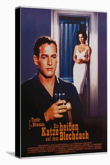 Cat on a Hot Tin Roof, German Movie Poster, 1958-null-Stretched Canvas