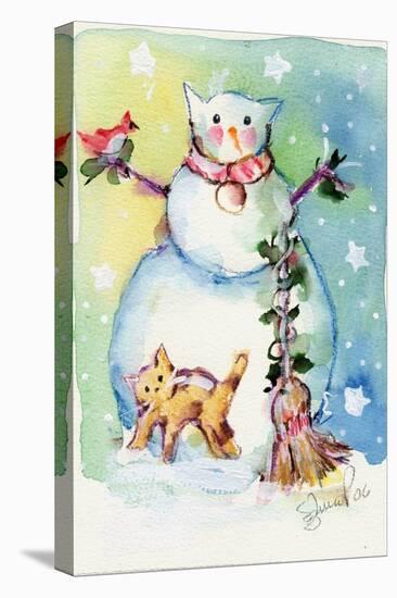 Cat Snowman-sylvia pimental-Stretched Canvas