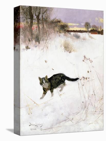 Cat Stalking over Snow, 1884-Bruno Andreas Liljefors-Premier Image Canvas