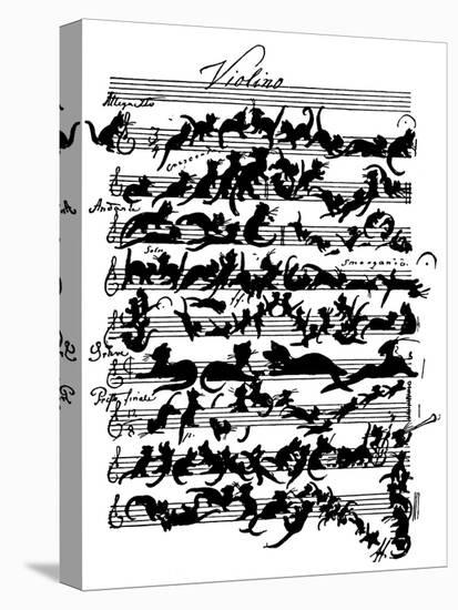 'Cat Violin Score' by Moritz von Schwind-Moritz Ludwig von Schwind-Premier Image Canvas