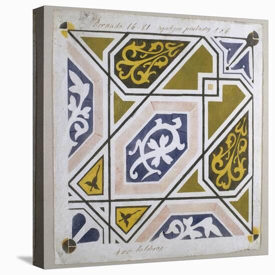 Catalan Modernism. Original Desing of Tile for the Decoration of the Guell Palace. Artist Antoni…-null-Premier Image Canvas