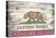 Catalina Island, California - Barnwood State Flag-Lantern Press-Stretched Canvas