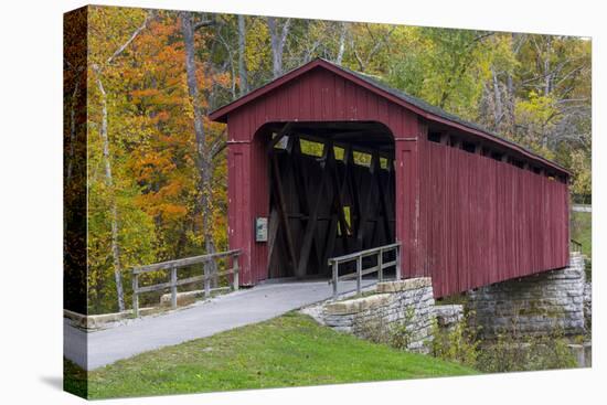 Cataract Covered Bridge over Mill Creek at Lieber, Indiana-Chuck Haney-Premier Image Canvas