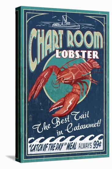 Cataumet, Cape Cod, Massachusetts - Chart Room Lobster-Lantern Press-Stretched Canvas