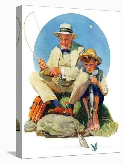 "Catching the Big One", August 3,1929-Norman Rockwell-Premier Image Canvas