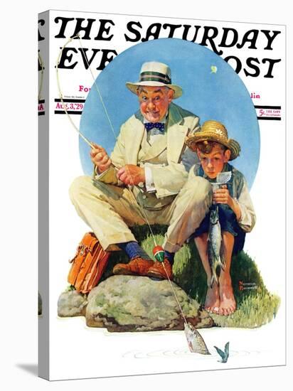 "Catching the Big One" Saturday Evening Post Cover, August 3,1929-Norman Rockwell-Premier Image Canvas