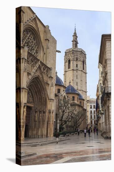 Cathedral and Miguelete Bell Tower, Plaza De La Virgen, Autumn (Fall), Valencia, Spain, Europe-Eleanor Scriven-Premier Image Canvas