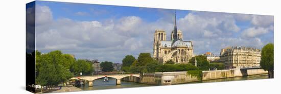 Cathedral at the Riverside, Notre Dame Cathedral, Seine River, Paris, Ile-De-France, France-null-Premier Image Canvas