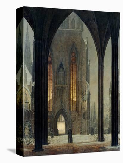 Cathedral in Winter, 1821-Ernst Ferdinand Oehme-Premier Image Canvas