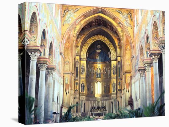 Cathedral Interior with Mosaics, Monreale, Sicily, Italy-Peter Thompson-Premier Image Canvas