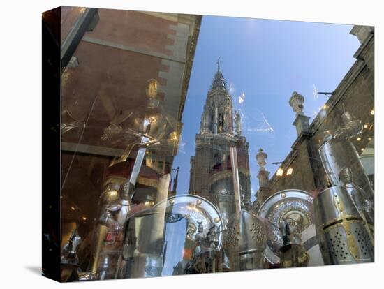 Cathedral Reflected in Window of Shop Selling Medieval Armour, Toledo, Castilla-La Mancha, Spain-Ruth Tomlinson-Premier Image Canvas