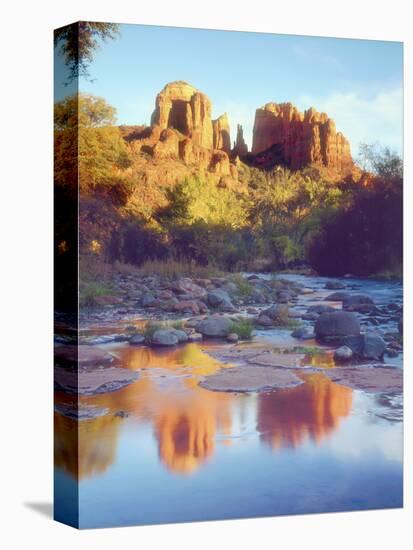 Cathedral Rock Reflecting on Oak Creek, Sedona, Arizona, USA-Christopher Talbot Frank-Premier Image Canvas