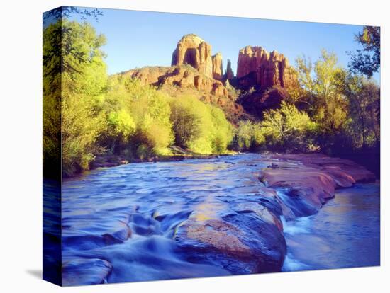 Cathedral Rock Reflecting on Oak Creek, Sedona, Arizona, USA-Christopher Talbot Frank-Premier Image Canvas