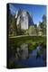 Cathedral Rocks Reflected in a Pond and Deer, Yosemite NP, California-David Wall-Premier Image Canvas