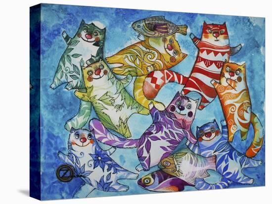 Cats and Fish-Oxana Zaika-Premier Image Canvas