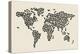 Cats Map of the World Map-Michael Tompsett-Stretched Canvas