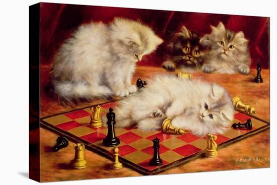 Cats with a Chess Board-Agnes Augusta Talboys-Premier Image Canvas