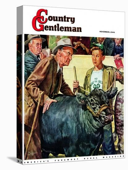 "Cattle Judging," Country Gentleman Cover, November 1, 1946-W.C. Griffith-Premier Image Canvas