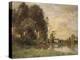 Cattle Watering by a Lake with a Chateau Beyond-Leon Bakst-Premier Image Canvas