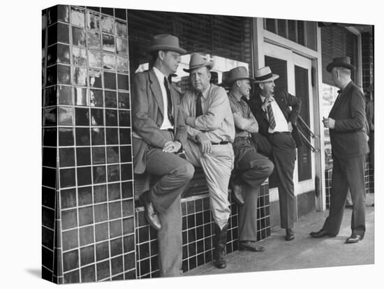 Cattlemen Standing in Front of a Cafe-Dmitri Kessel-Premier Image Canvas